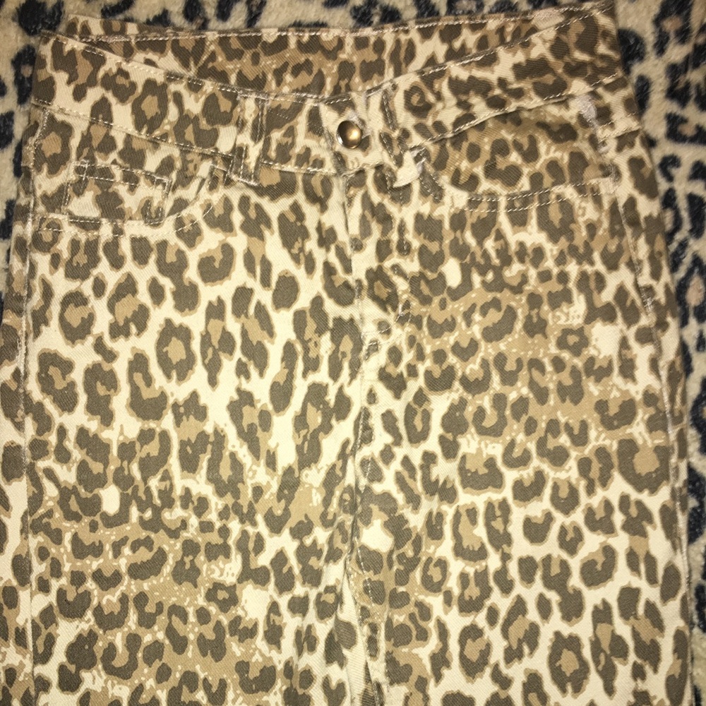 Cheetah print denim jeans GIRLS 12